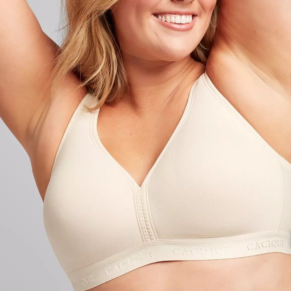 Cacique Other - Cacique Women's Beige Cotton Lightly Lined Full Coverage No Wire T-Shirt Bra 38G
